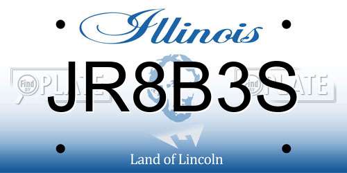 JR8B3S Illinois License Plate