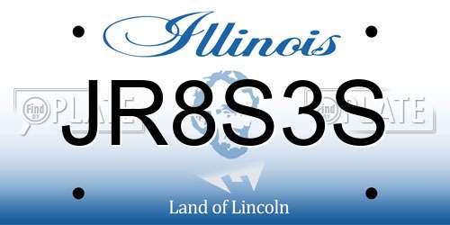 JR8S3S Illinois License Plate