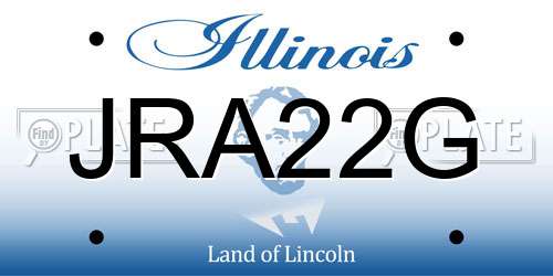 JRA22G Illinois License Plate