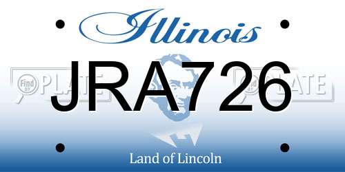JRA726 Illinois License Plate