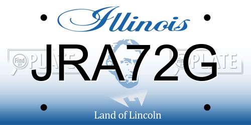 JRA72G Illinois License Plate
