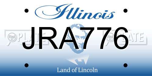 JRA776 Illinois License Plate