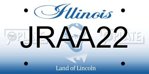 JRAA22 Illinois License Plate
