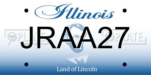 JRAA27 Illinois License Plate