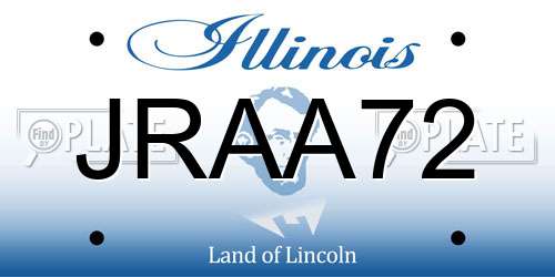 JRAA72 Illinois License Plate