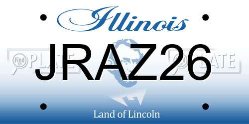 JRAZ26 Illinois License Plate