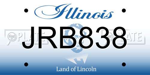 JRB838 Illinois License Plate