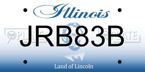 JRB83B Illinois License Plate