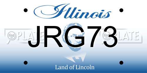 JRG73 Illinois License Plate