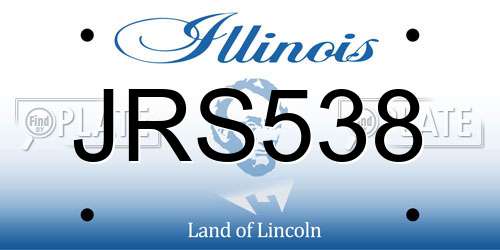 JRS538 Illinois License Plate