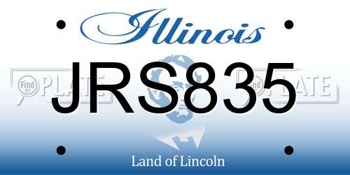JRS835 Illinois License Plate