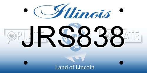 JRS838 Illinois License Plate