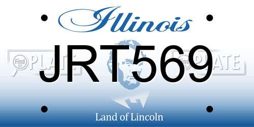 JRT569 Illinois License Plate