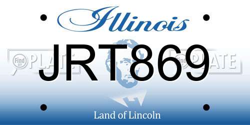 JRT869 Illinois License Plate