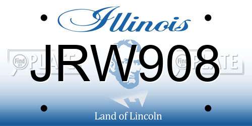 JRW908 Illinois License Plate