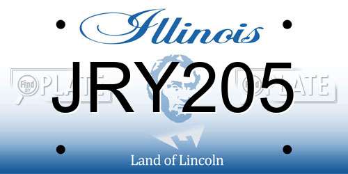 JRY205 Illinois License Plate