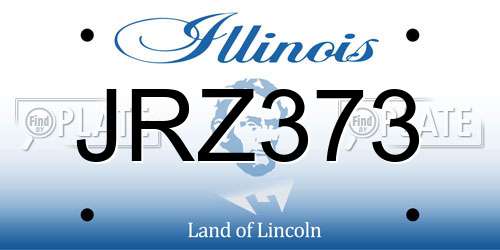 JRZ373 Illinois License Plate