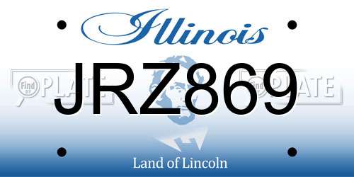 JRZ869 Illinois License Plate