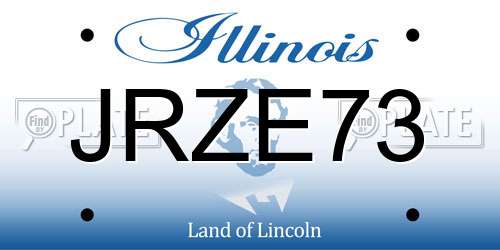 JRZE73 Illinois License Plate