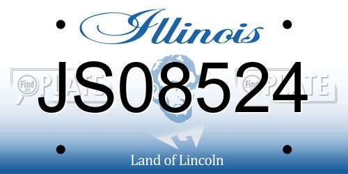 JS08524 Illinois License Plate