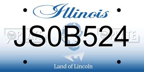 JS0B524 Illinois License Plate