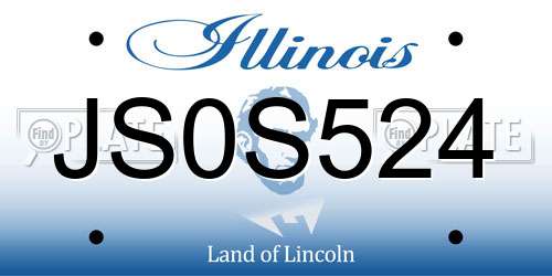 JS0S524 Illinois License Plate