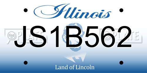 JS1B562 Illinois License Plate