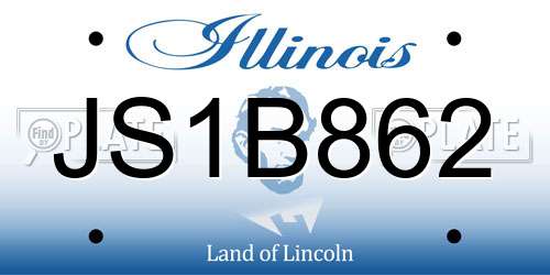 JS1B862 Illinois License Plate