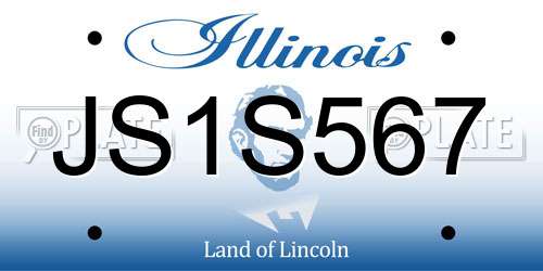 JS1S567 Illinois License Plate