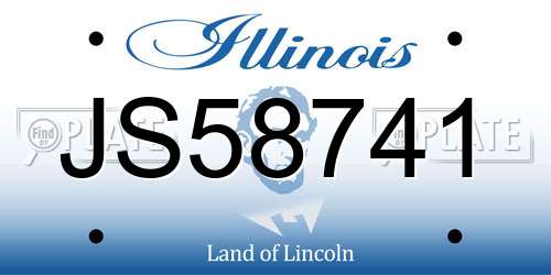 JS58741 Illinois License Plate