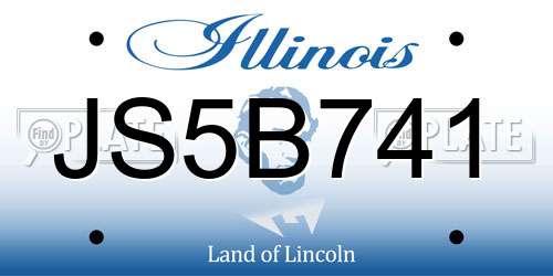 JS5B741 Illinois License Plate