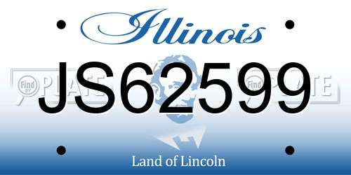 JS62599 Illinois License Plate