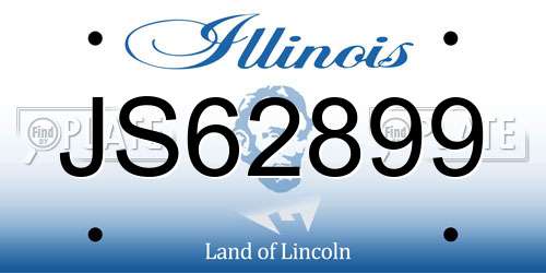 JS62899 Illinois License Plate