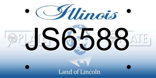 JS6588 Illinois License Plate