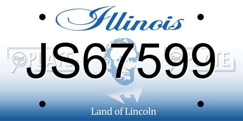 JS67599 Illinois License Plate