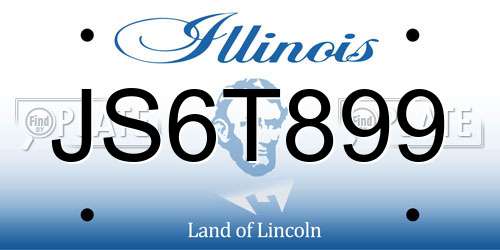 JS6T899 Illinois License Plate