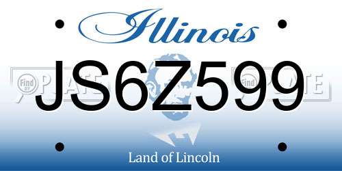 JS6Z599 Illinois License Plate