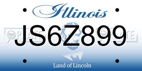 JS6Z899 Illinois License Plate
