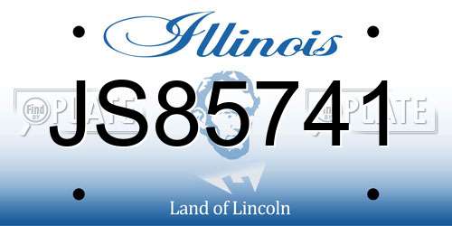 JS85741 Illinois License Plate