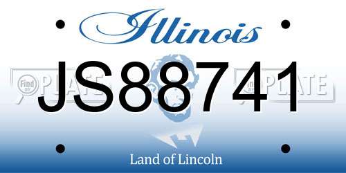 JS88741 Illinois License Plate