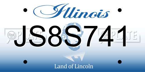JS8S741 Illinois License Plate