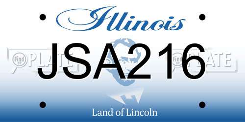 JSA216 Illinois License Plate