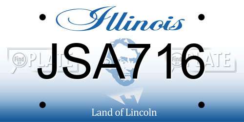 JSA716 Illinois License Plate