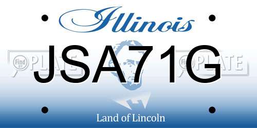 JSA71G Illinois License Plate