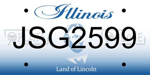 JSG2599 Illinois License Plate