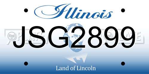 JSG2899 Illinois License Plate