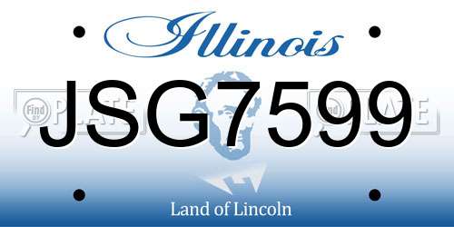 JSG7599 Illinois License Plate