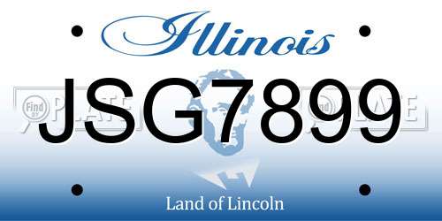 JSG7899 Illinois License Plate