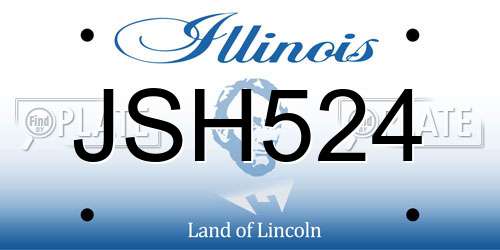 JSH524 Illinois License Plate