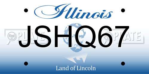 JSHQ67 Illinois License Plate